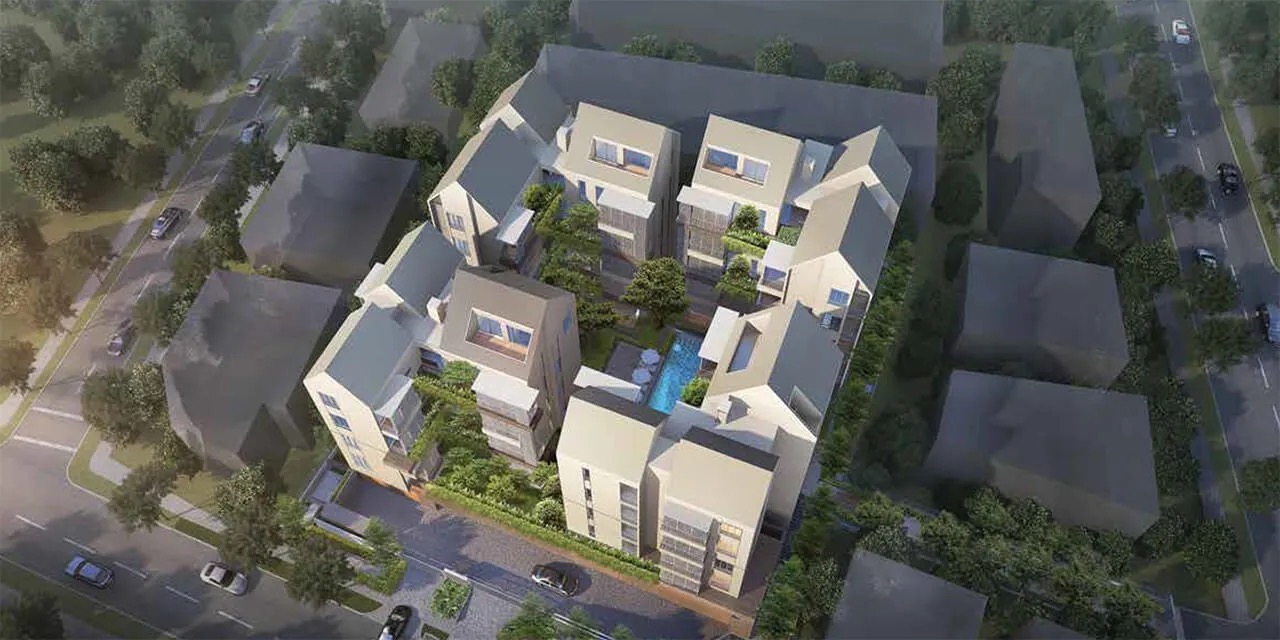 10 Evelyn facade aerial artist impression