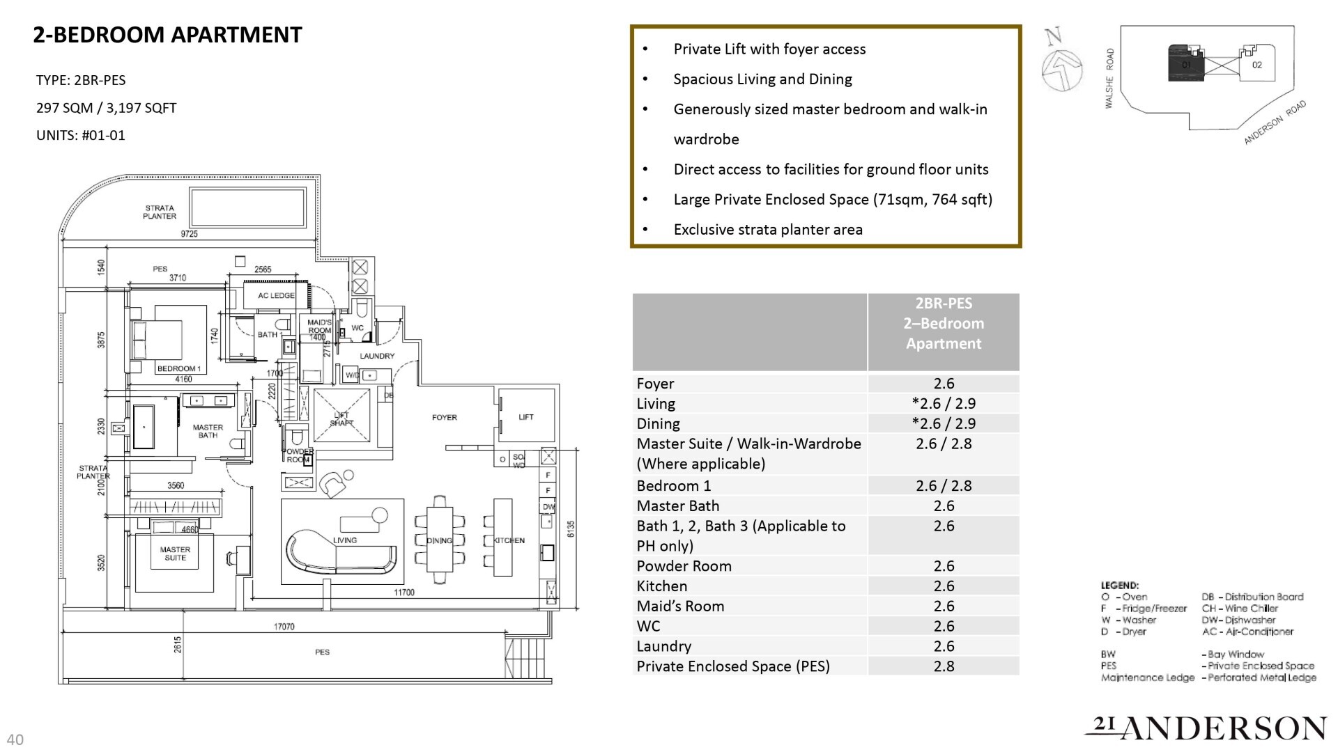 21 Anderson 2BR-PES representative floor plan