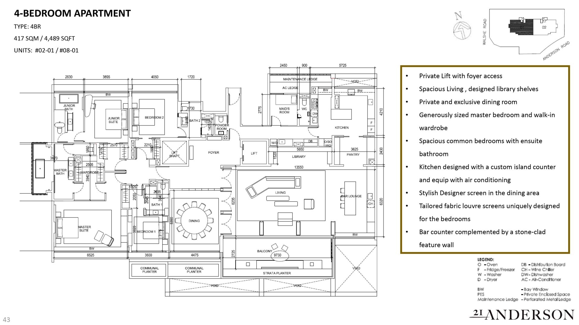 21 Anderson 4 Bedroom representative floor plan