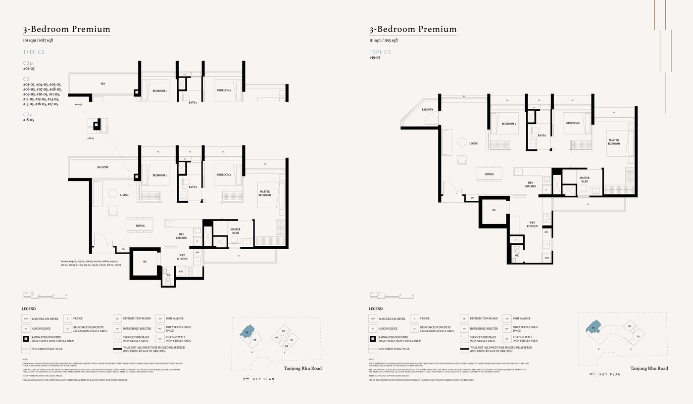 Arina East Residences 3 Bedroom Premium Type C1 floor plan