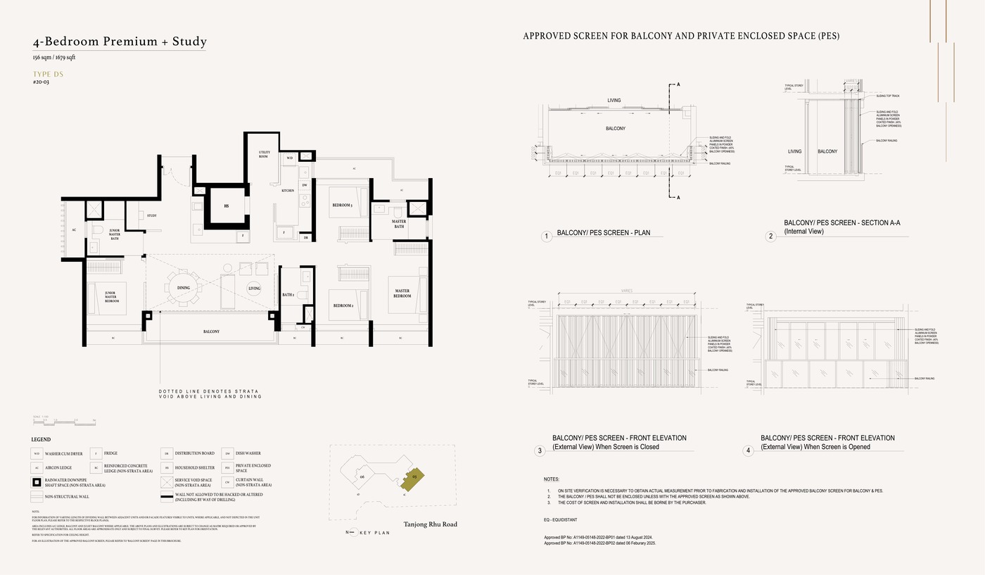 Arina East Residences 4 Bedroom Premium + Study Type DS floor plan