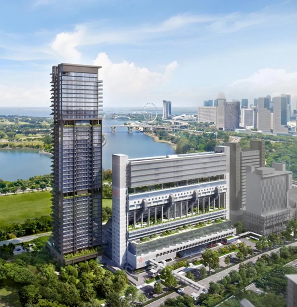 Aurea at Golden Mile — view from Nicoll Highway