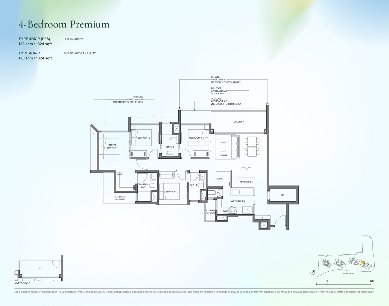 Canberra Crescent Residences 4 Bedroom Premium Type 4BR-P floor plan
