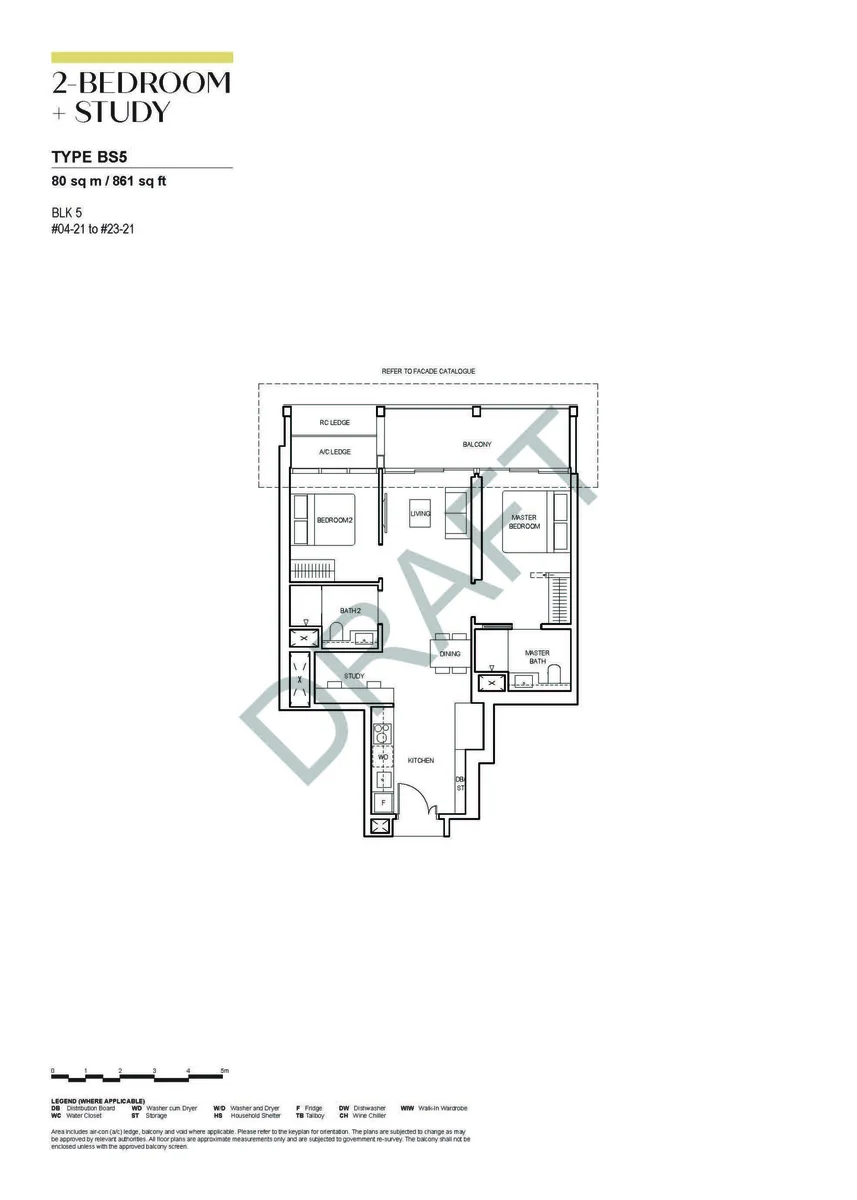 CanningHill Piers 2-Bedroom plus Study floor plan Type BS