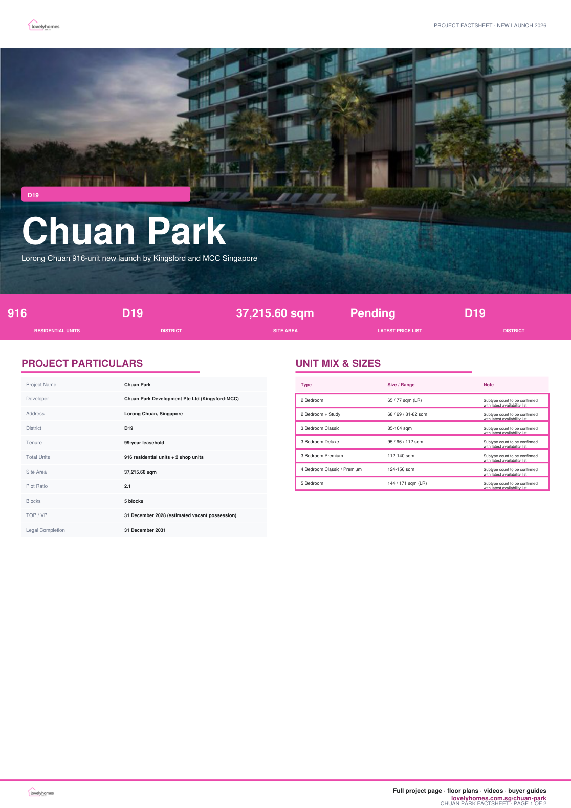 Chuan Park factsheet page 1