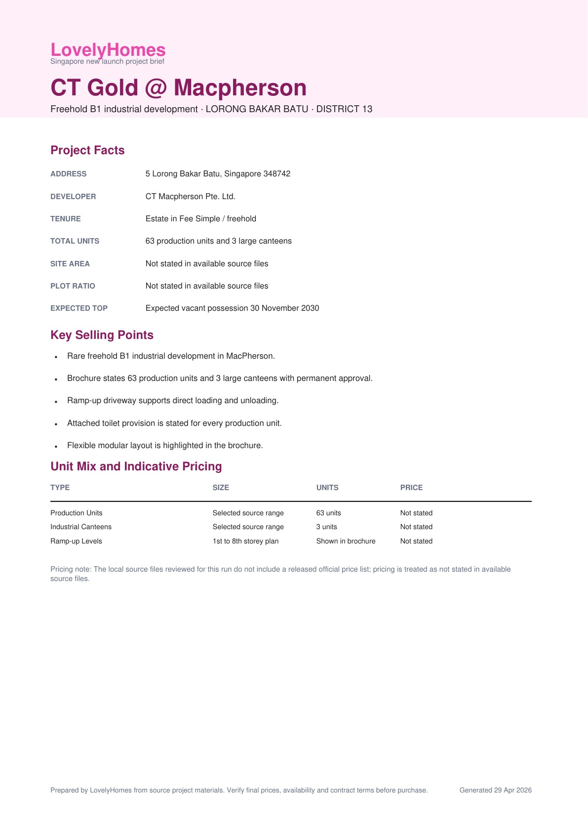 CT Gold @ Macpherson factsheet preview