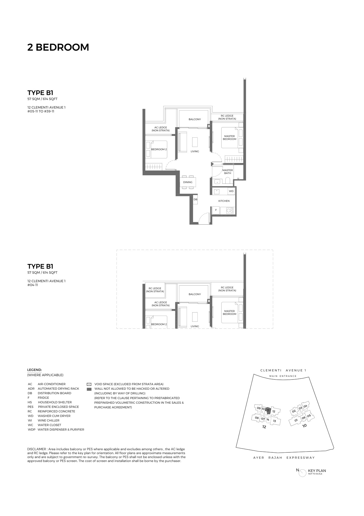 ELTA 2 Bedroom Type B1 floor plan