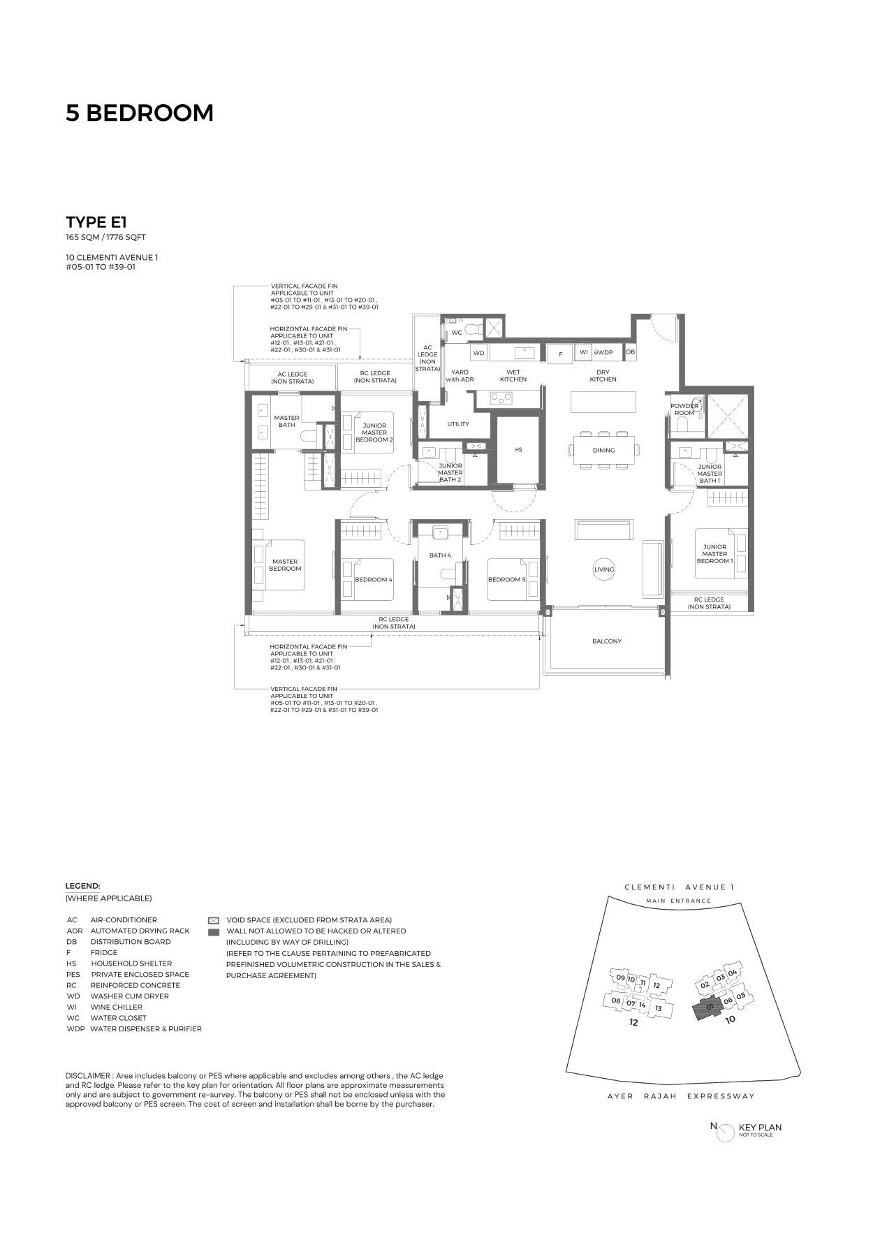ELTA 5 Bedroom Type E1 floor plan