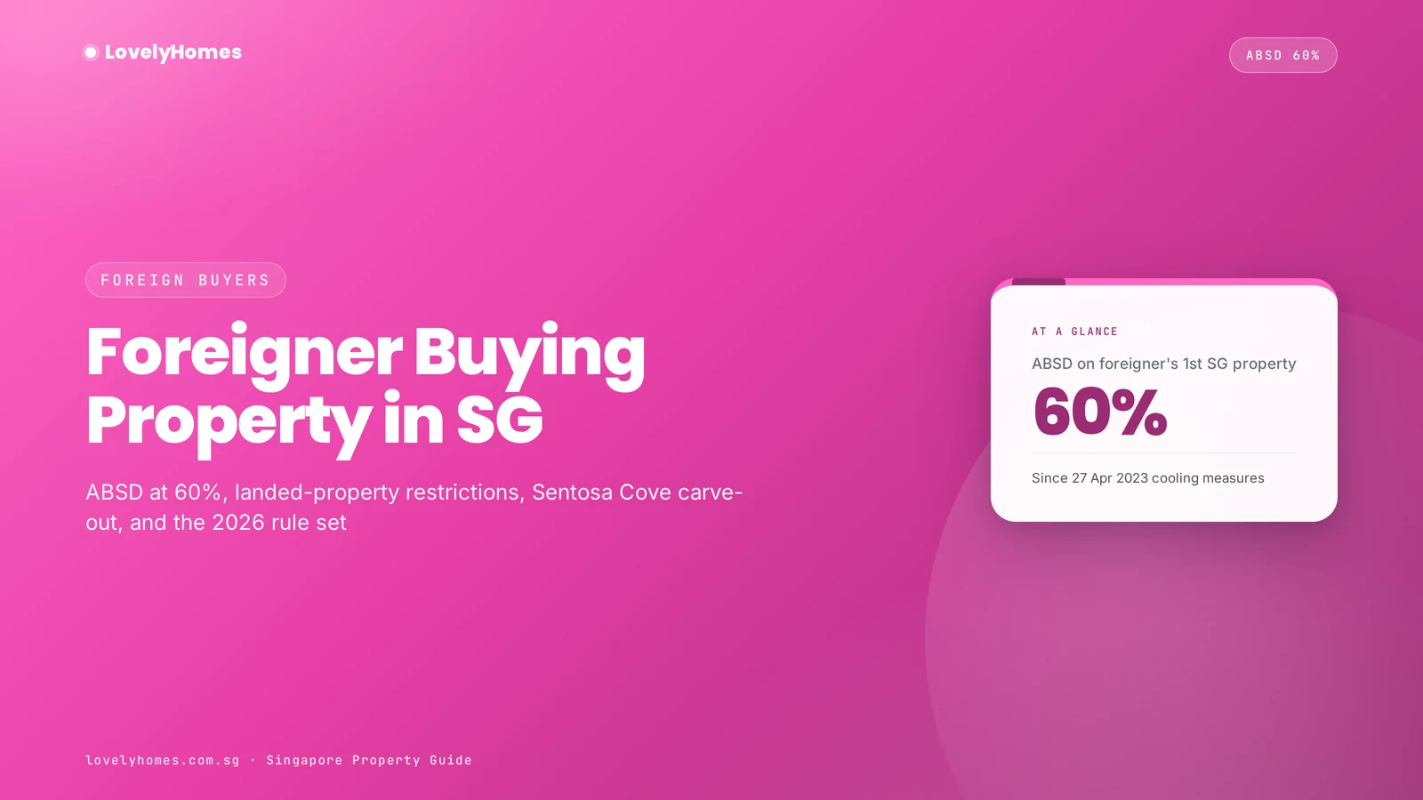 Foreigner buying property in Singapore hero — ABSD 60% on any residential