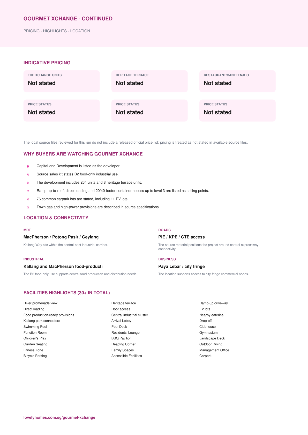 Gourmet Xchange factsheet page 2