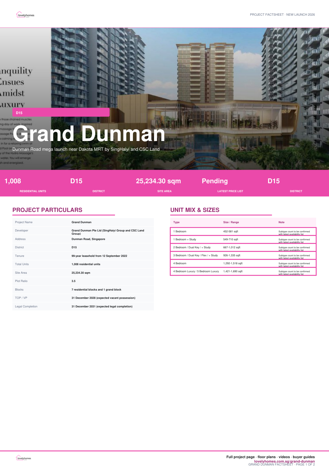 Grand Dunman factsheet page 1