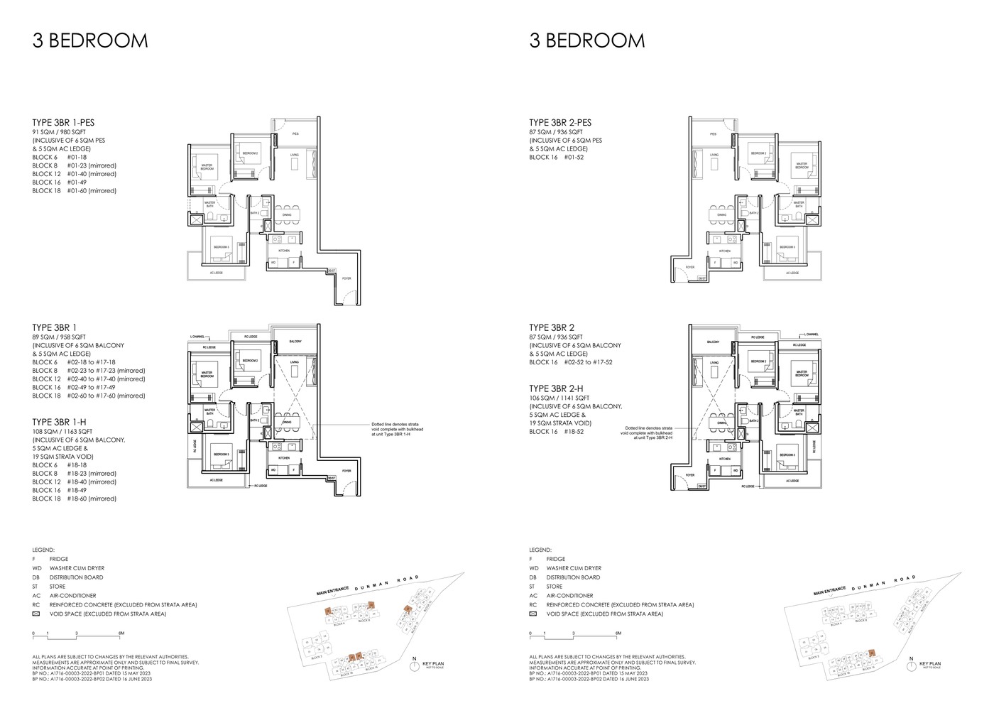 Grand Dunman 3 Bedroom Type 3BR floor plan