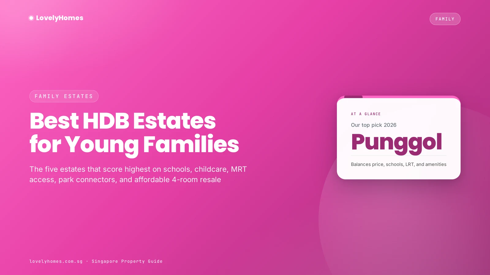 Best HDB Estates for Young Families 2026 — LovelyHomes branded hero