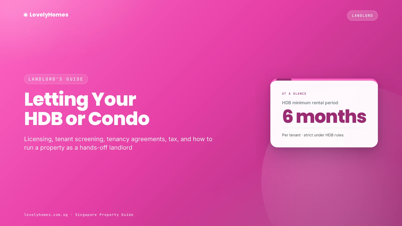 Landlord's Guide to Letting HDB or Condo Singapore 2026 — LovelyHomes branded hero