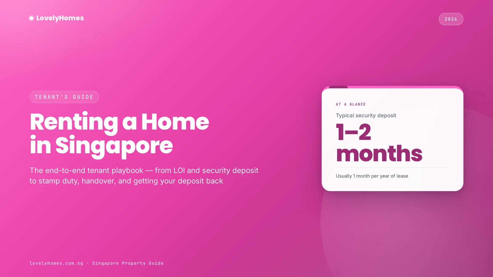 Tenant's Guide to Renting in Singapore 2026 — LovelyHomes branded hero