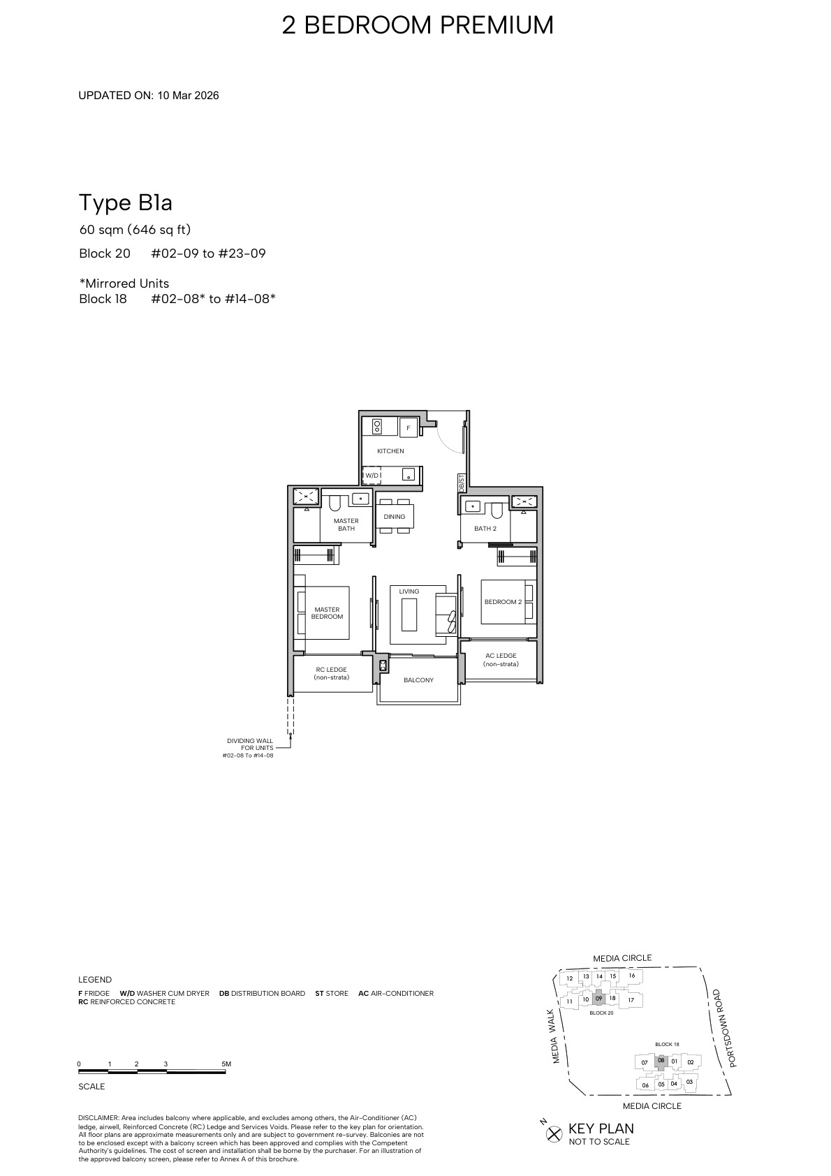Hudson Place Residences 2 Bedroom Premium Type B1a floor plan