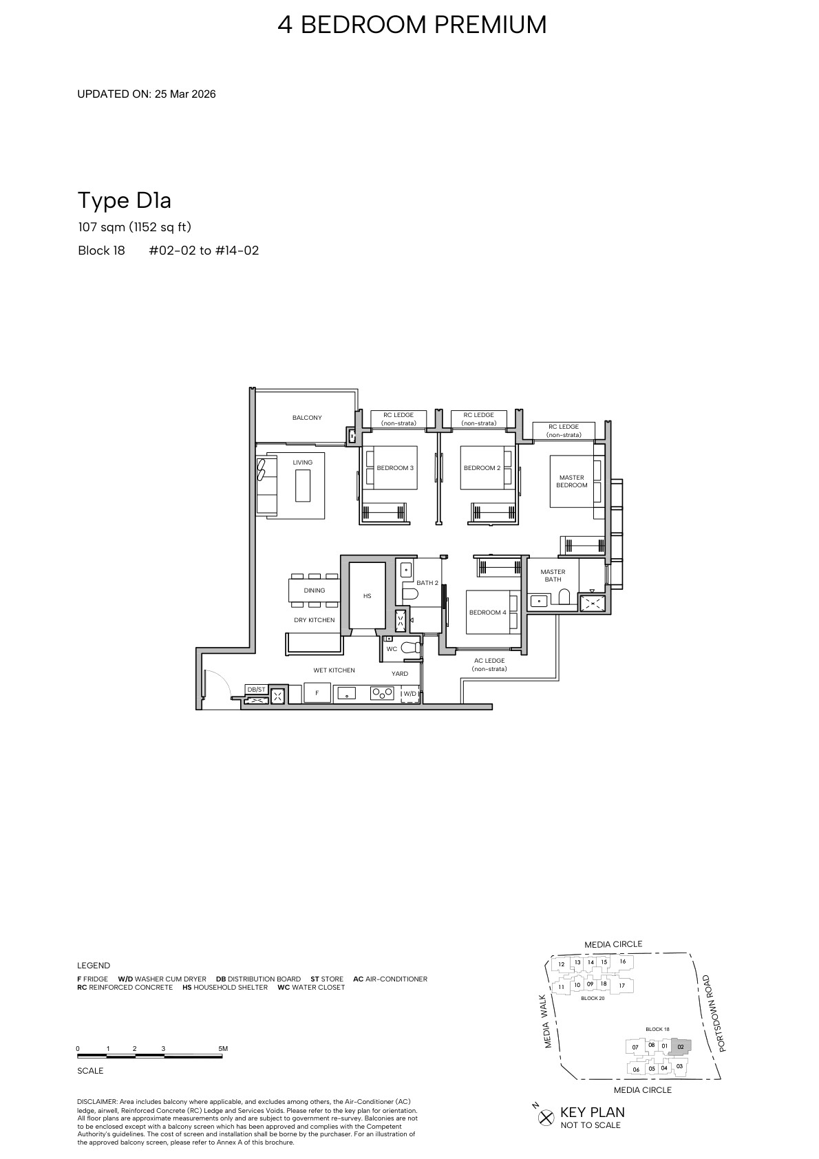 Hudson Place Residences 4 Bedroom Premium Type D1a floor plan