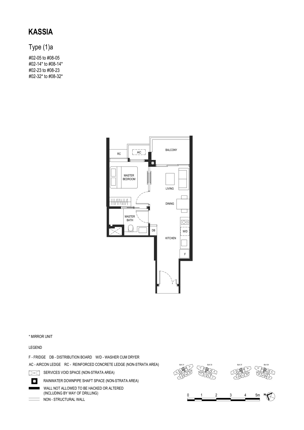 Kassia 1 Bedroom Type (1)a floor plan