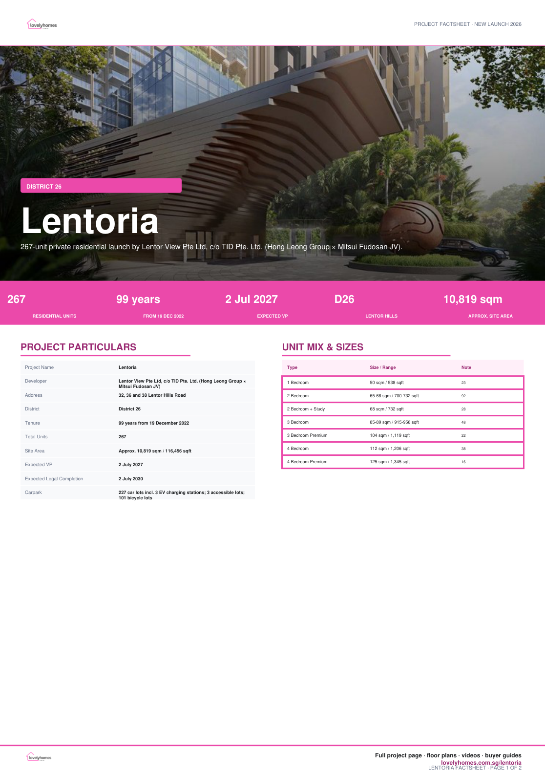 Lentoria factsheet page 1