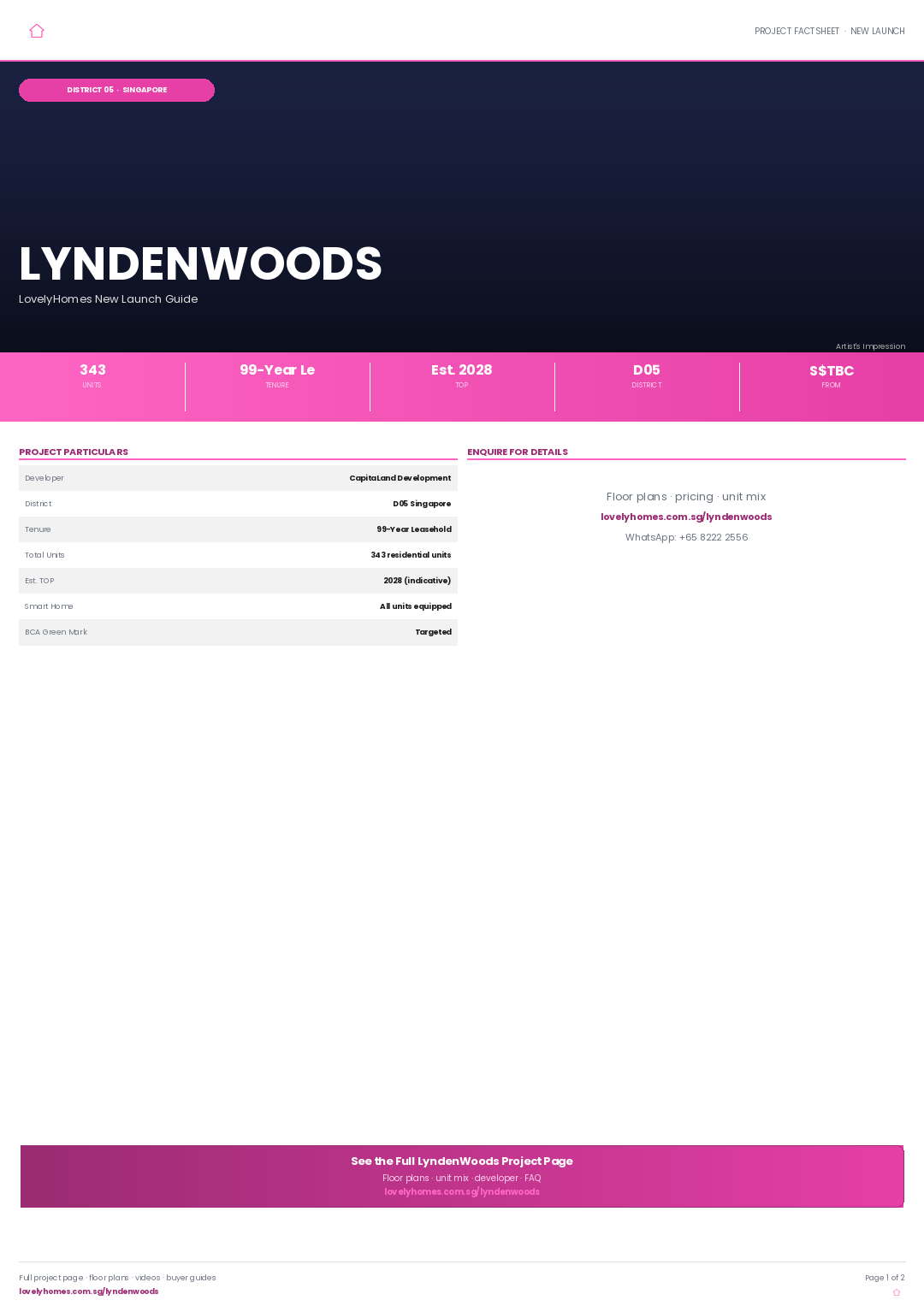 LyndenWoods LovelyHomes factsheet page 1