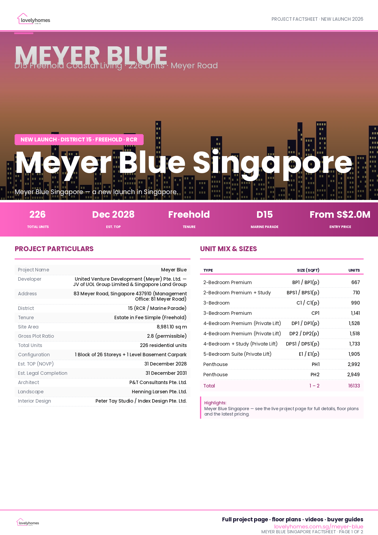 Meyer Blue LovelyHomes factsheet page 1