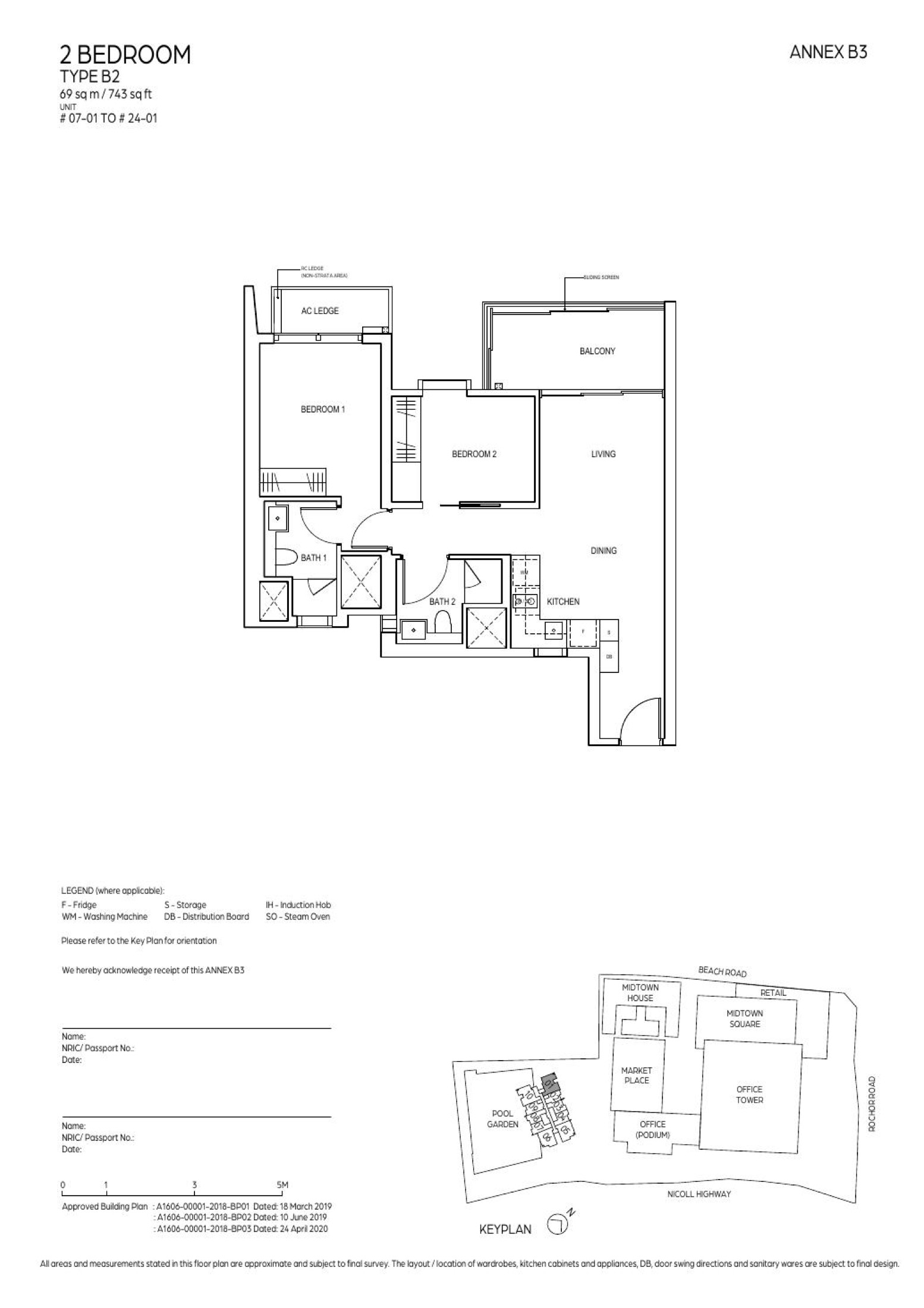 Midtown Bay 2 Bedroom B2 representative floor plan
