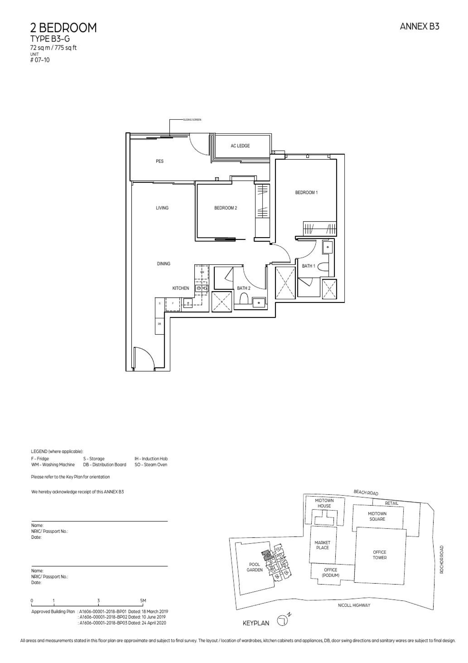 Midtown Bay 2 Bedroom B3 representative floor plan