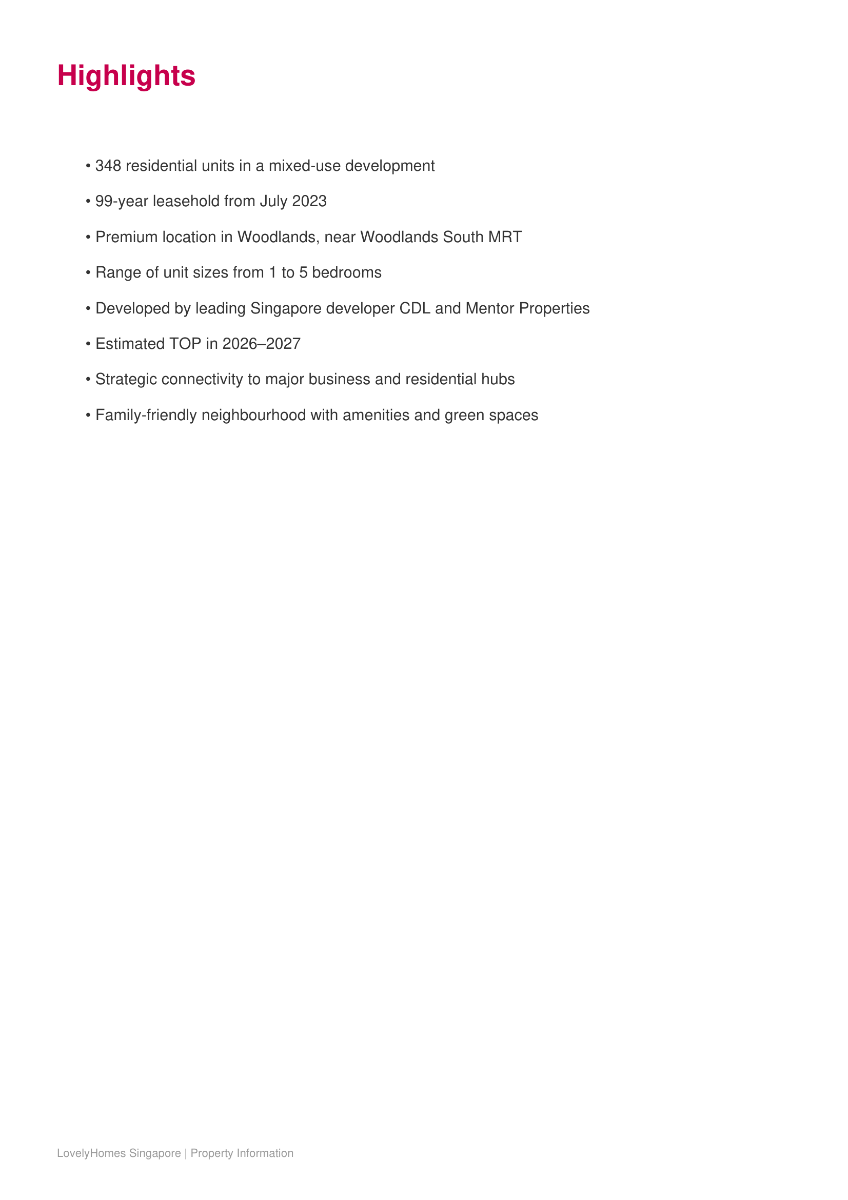 Norwood Grand factsheet page 2