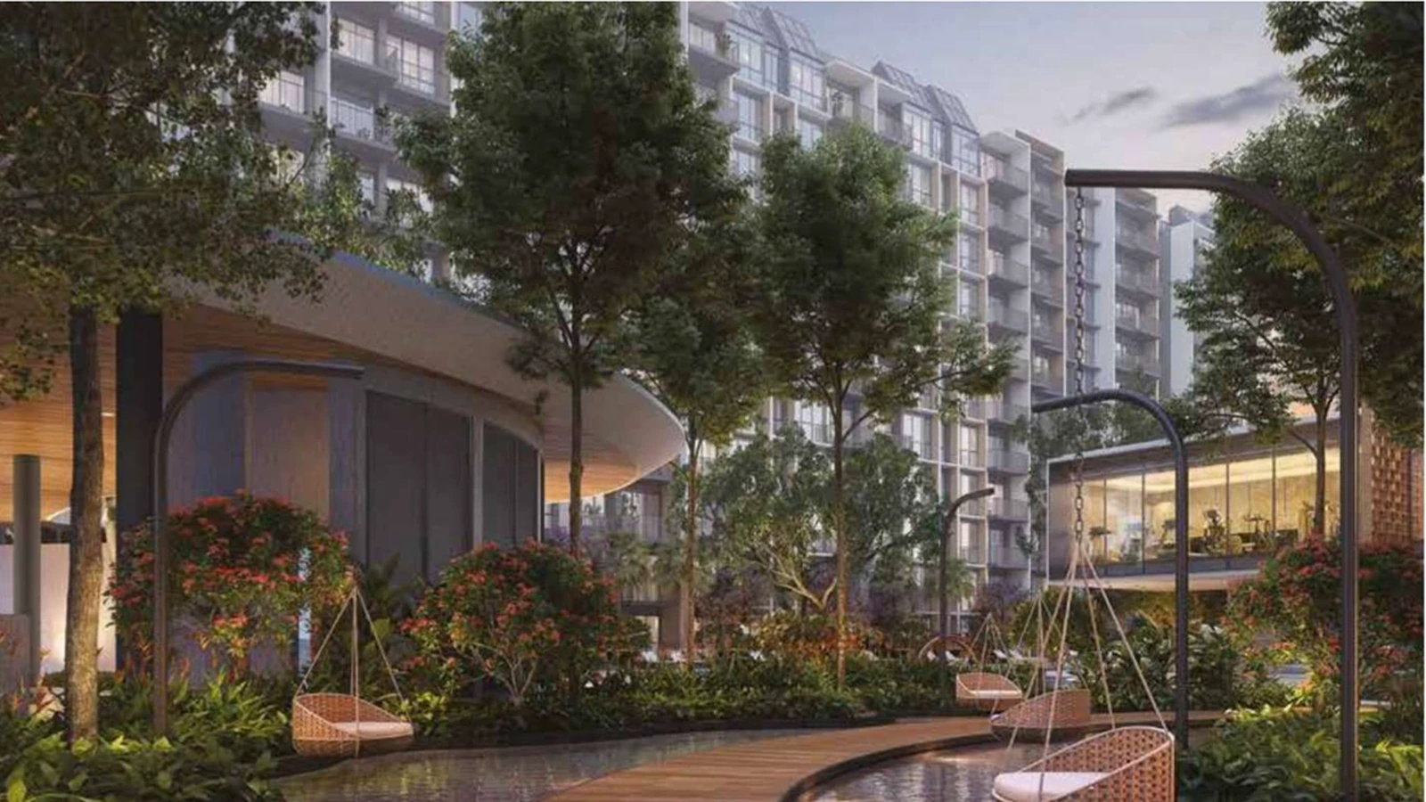 Norwood Grand tranquil swing garden artist impression