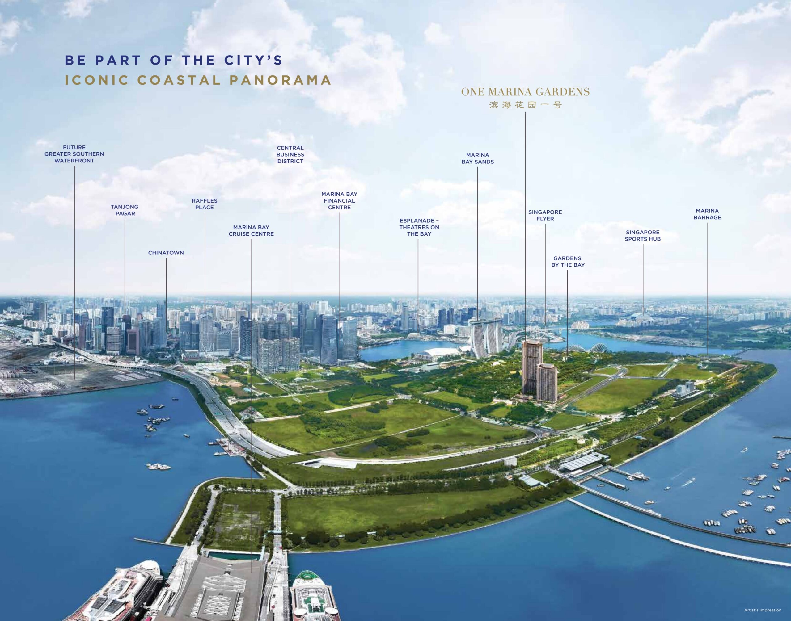 One Marina Gardens panoramic city view