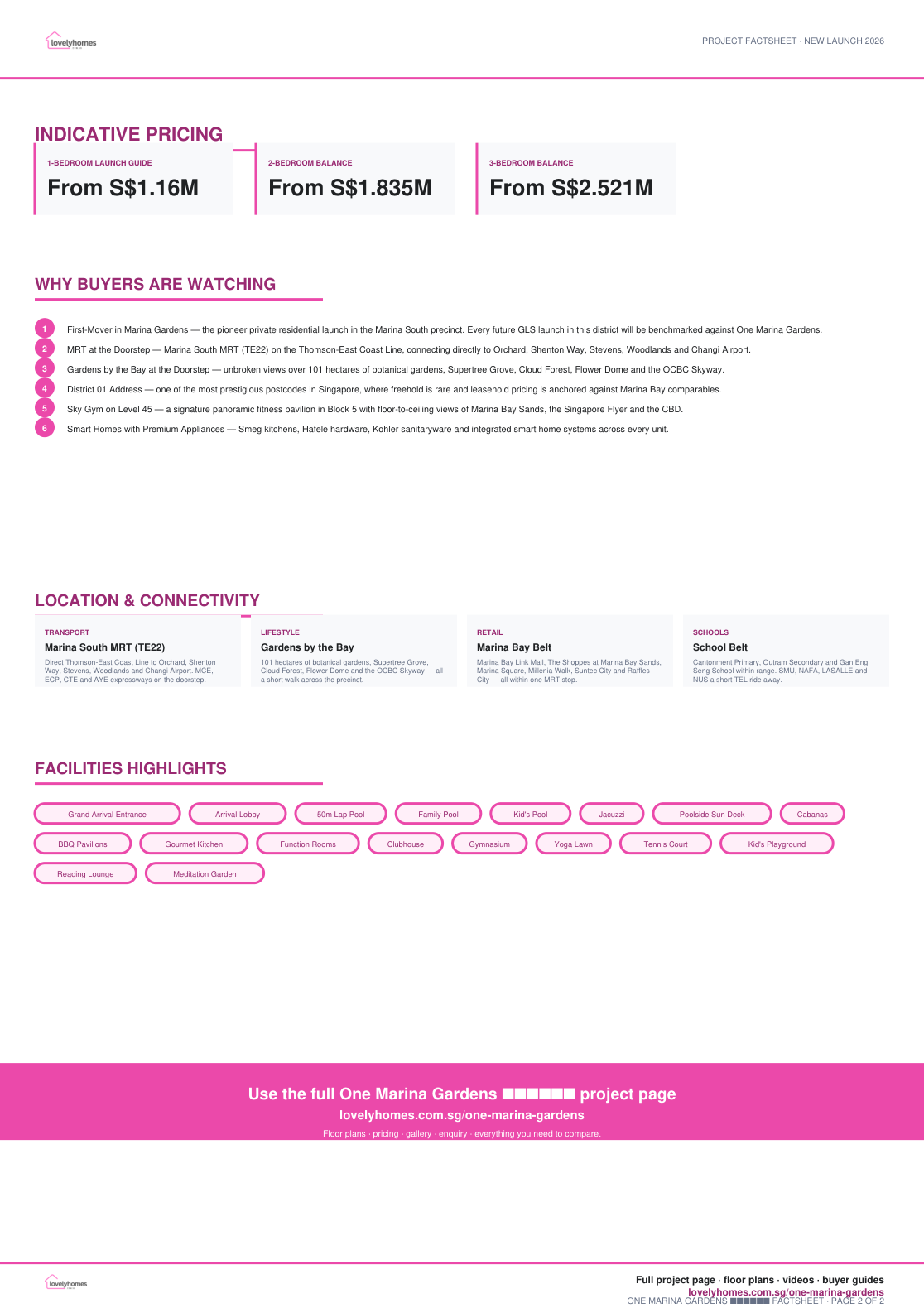 One Marina Gardens 滨海花园一号 factsheet page 2