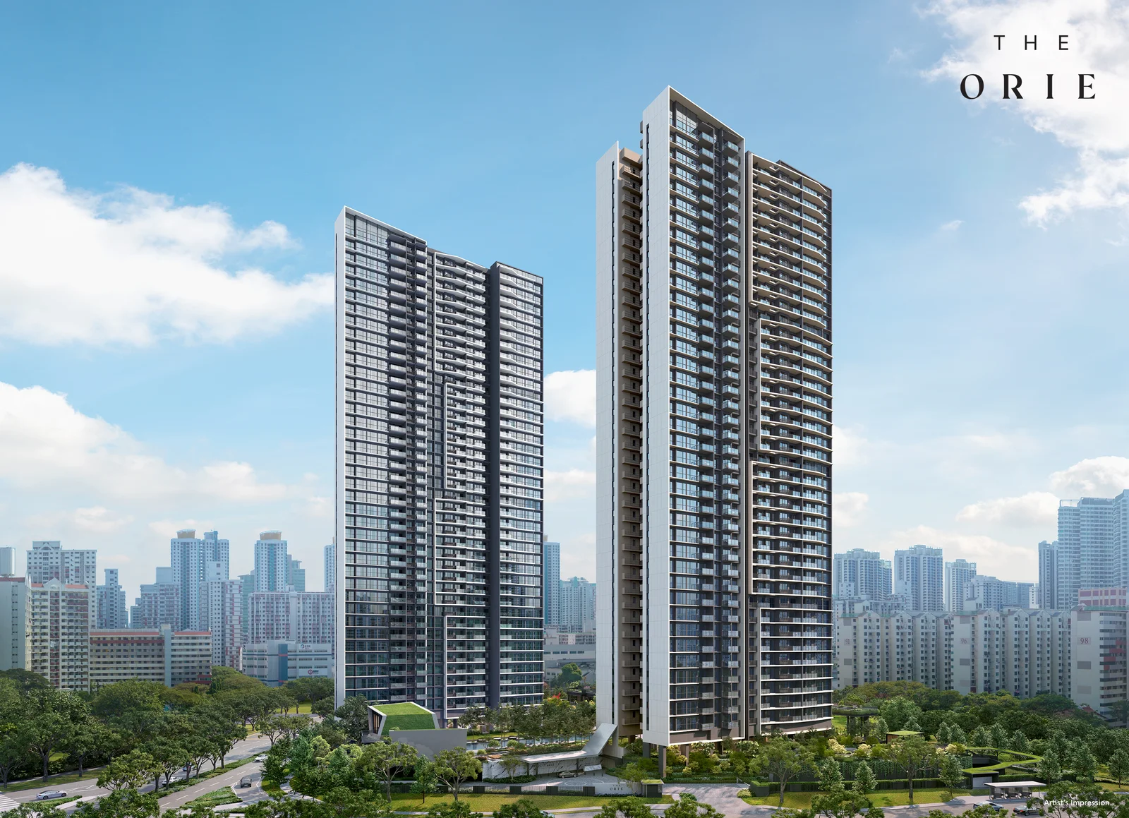 THE ORIE Toa Payoh 40-storey twin-tower facade by CDL Frasers Property and Sekisui House