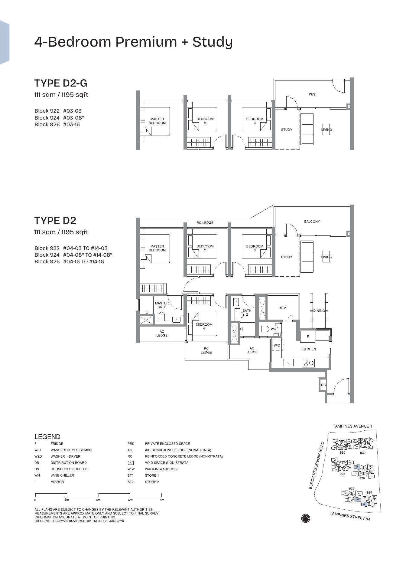 Pinery Residences 4-Bedroom D1 representative floor plan
