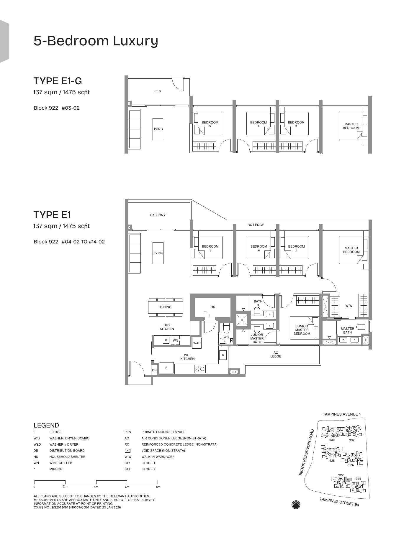 Pinery Residences 5-Bedroom Luxury E1 representative floor plan