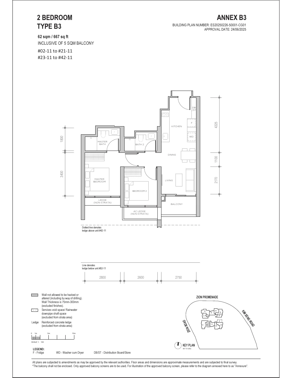 Promenade Peak showflat 4-bedroom DP3 floor plan