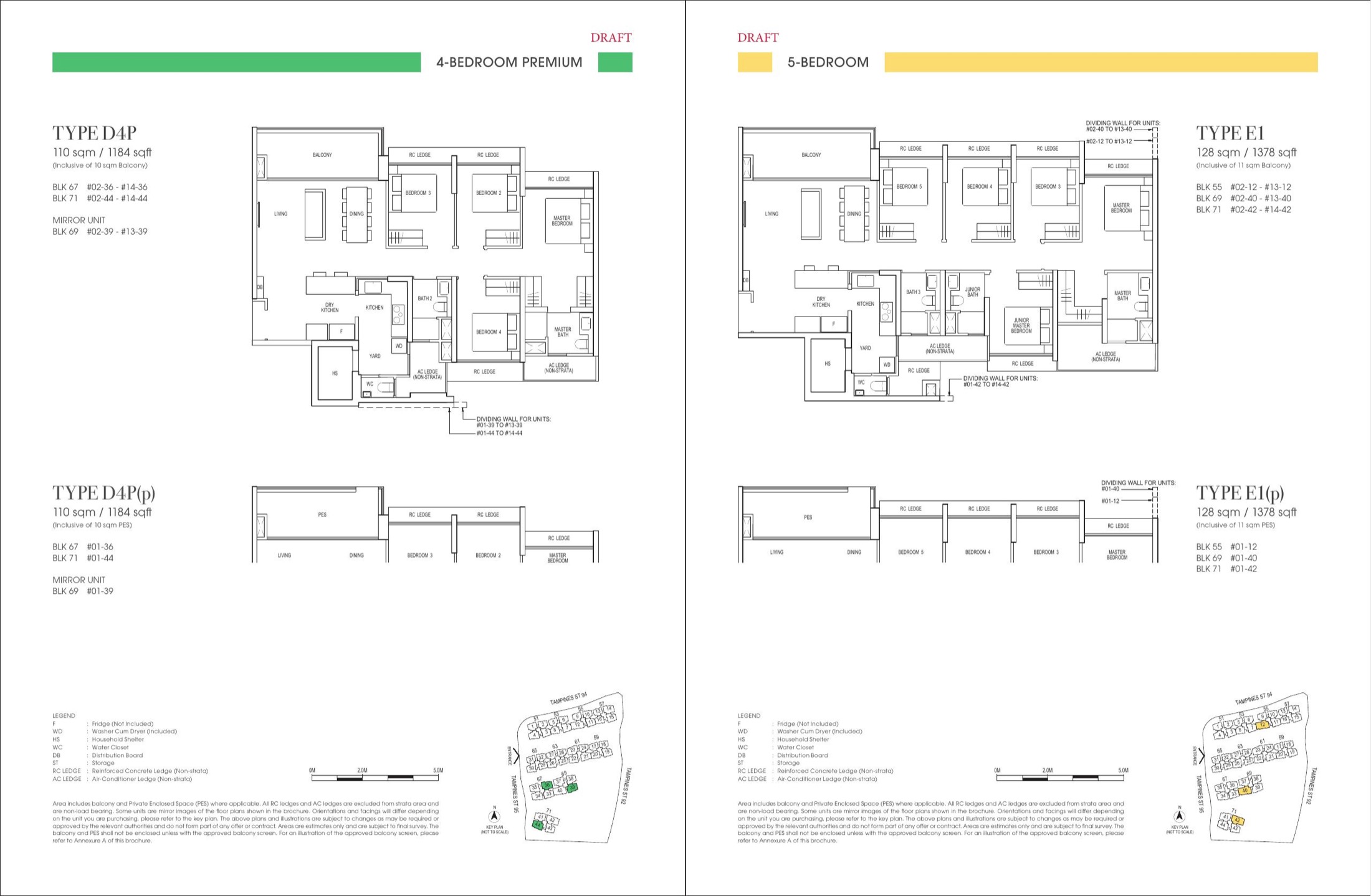 Rivelle Tampines 4 Bedroom + Study representative floor plan