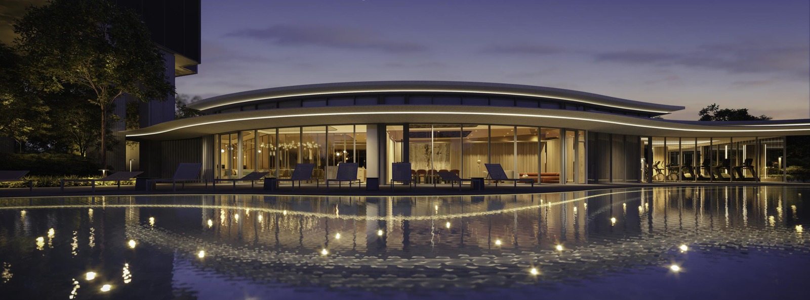 River Green clubhouse and pool artist impression