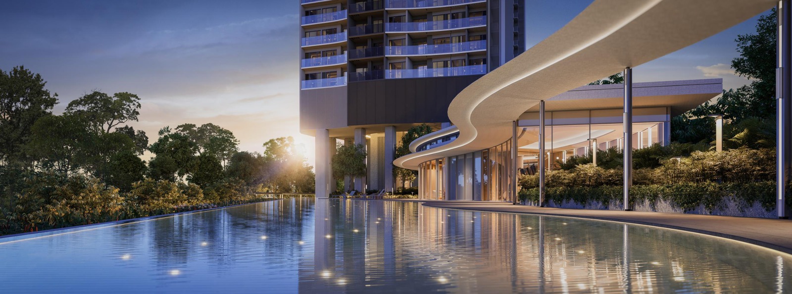 River Green water-inspired pool deck artist impression