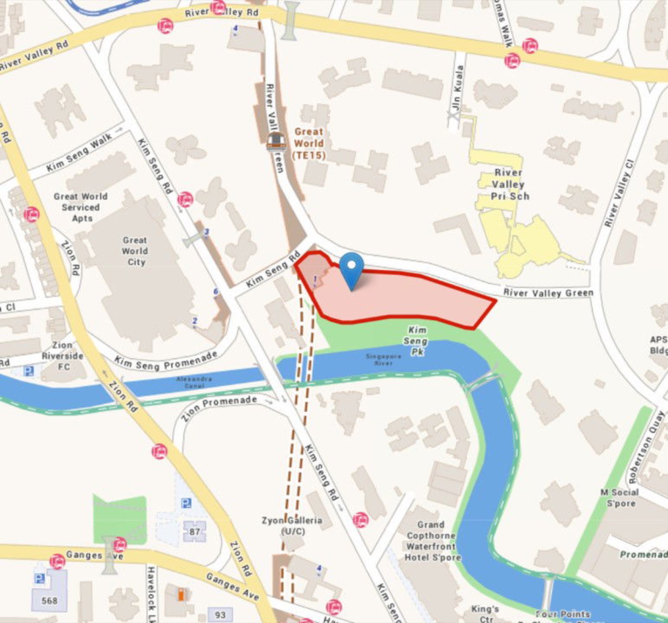 River Modern location map