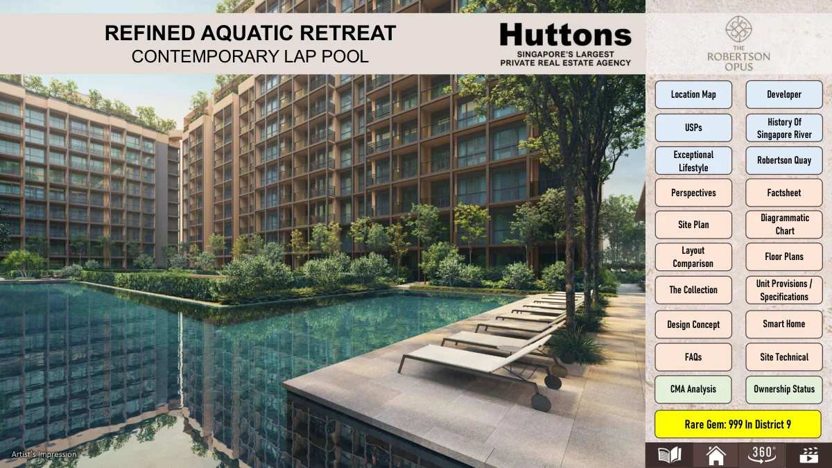 The Robertson Opus interior living dining room luxury finishes Singapore