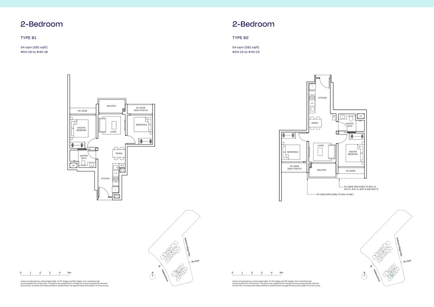 Skye At Holland 2 Bedroom Type B1/B2 floor plan