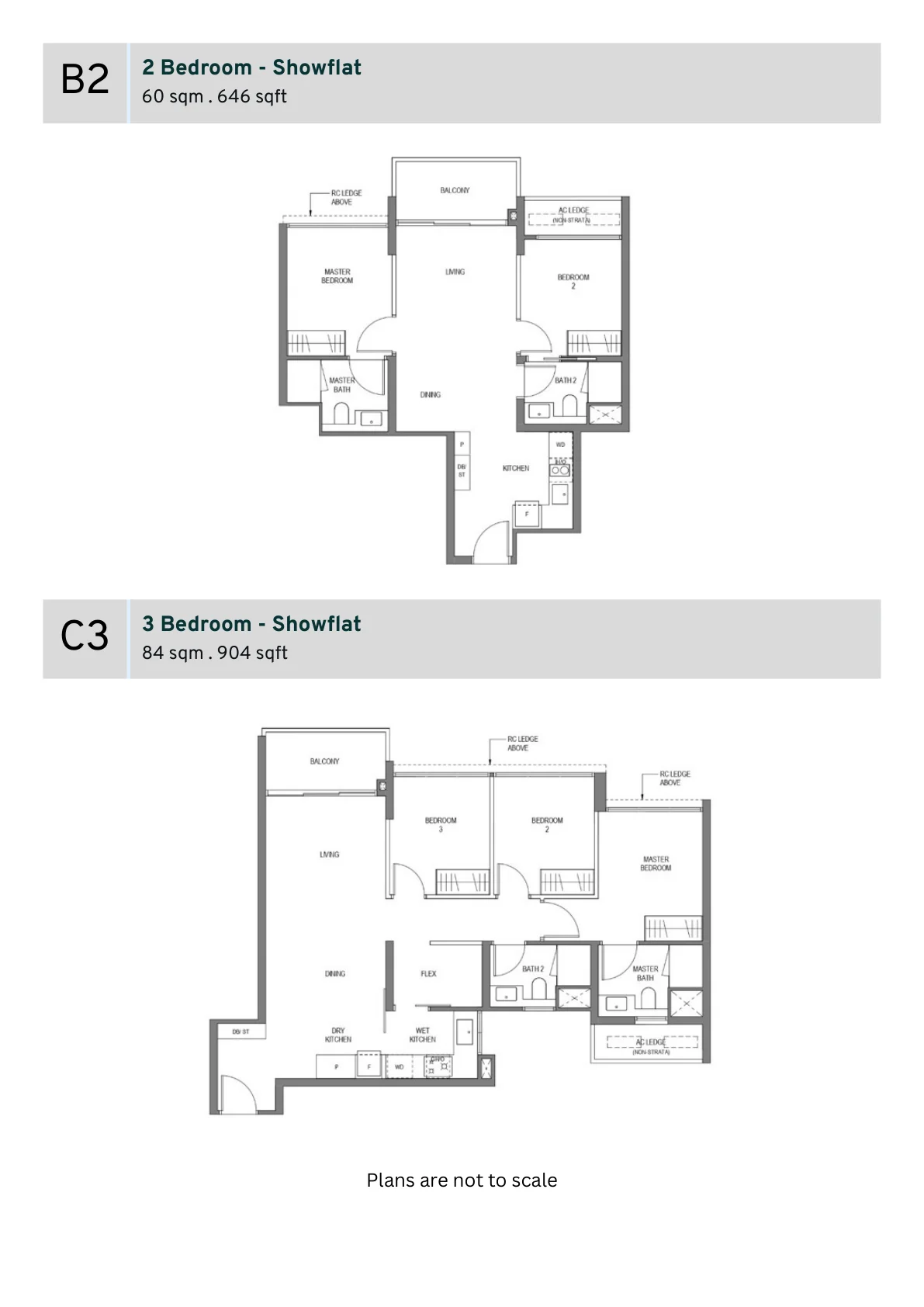 Springleaf Residence floor plan 2 bedroom 646 sqft Upper Thomson GuocoLand
