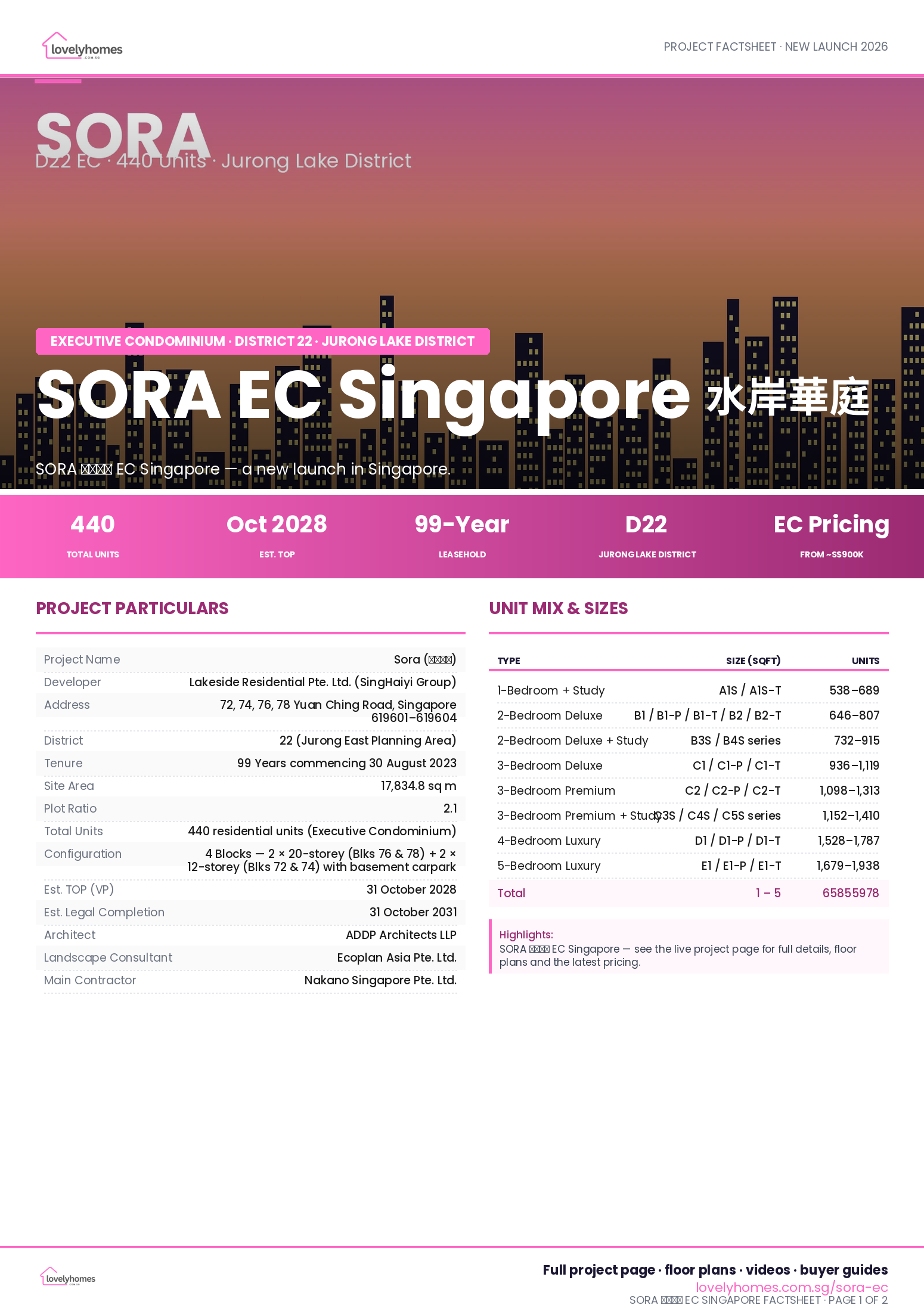 SORA EC LovelyHomes factsheet page 1