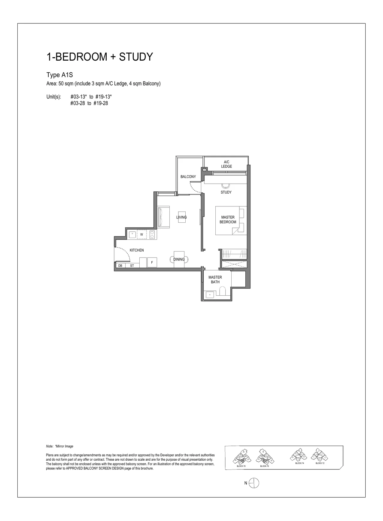 SORA EC 1-Bedroom Plus Study floor plan A1S 538sqft