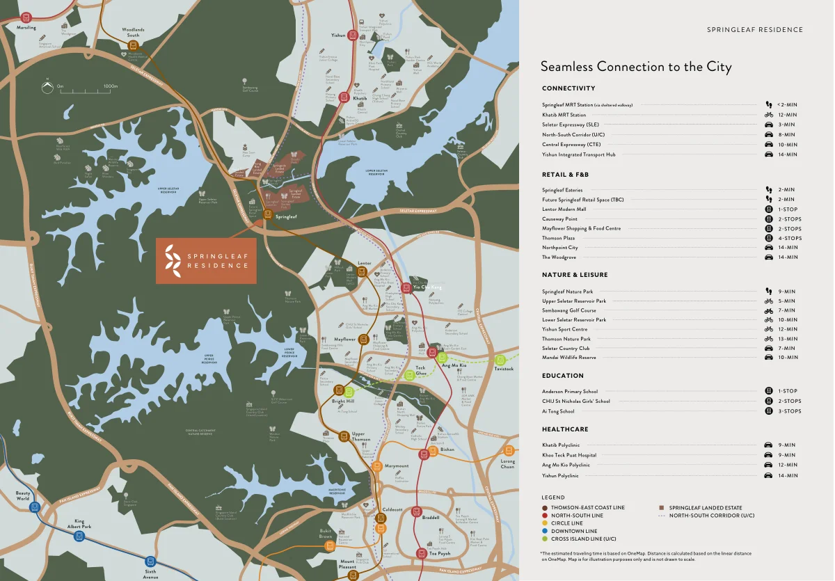 Springleaf Residence location map Springleaf MRT Upper Thomson Road Thomson-East Coast Line
