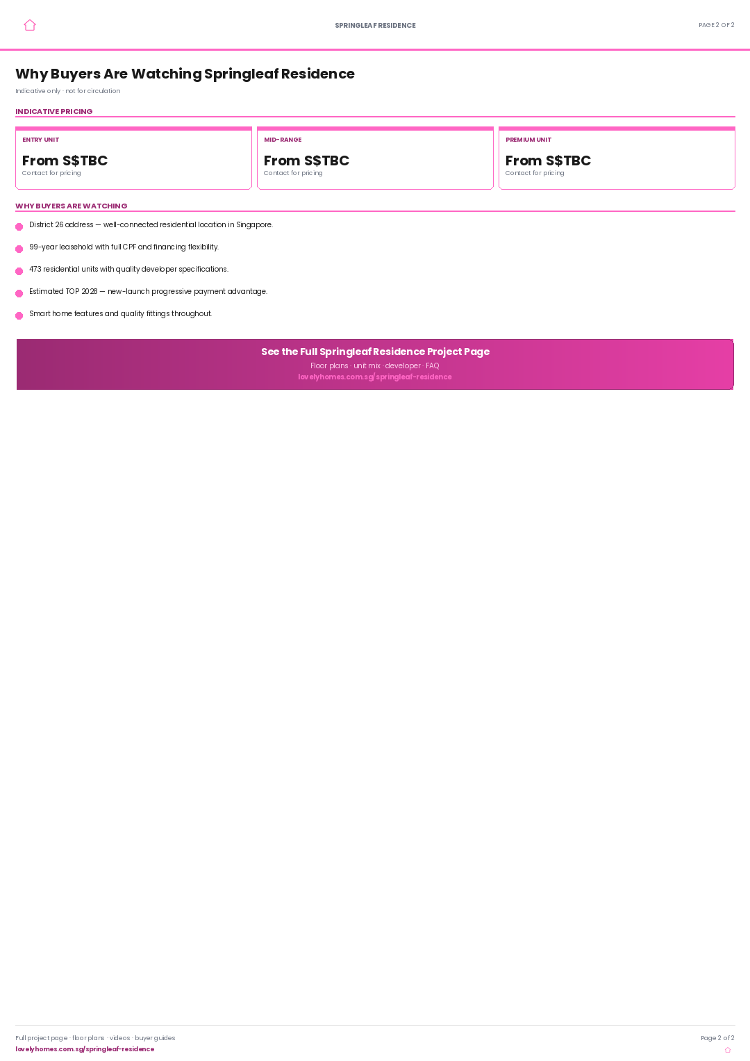 Springleaf Residence LovelyHomes factsheet page 2