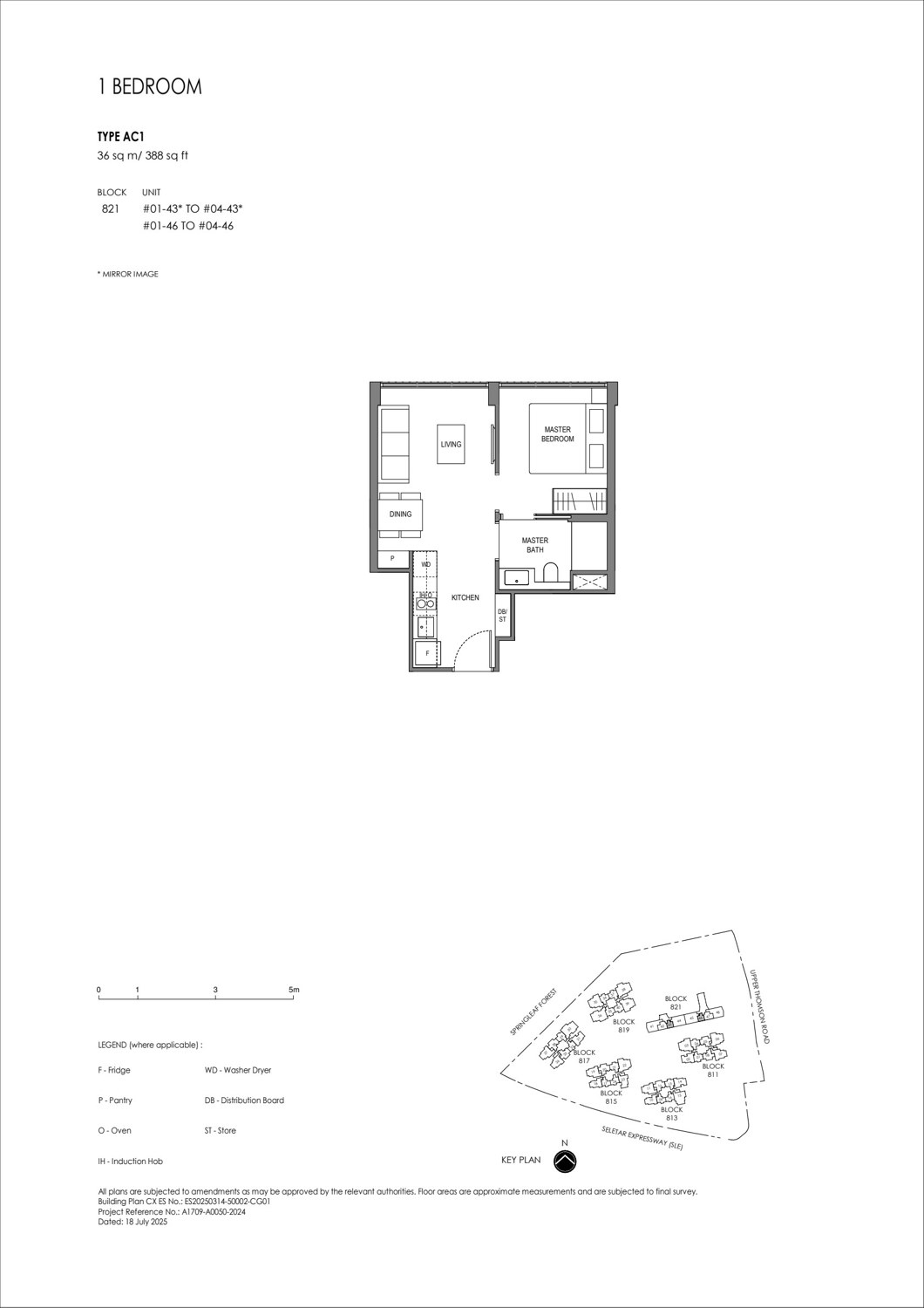 Springleaf Residence 1 Bedroom Type AC1 floor plan