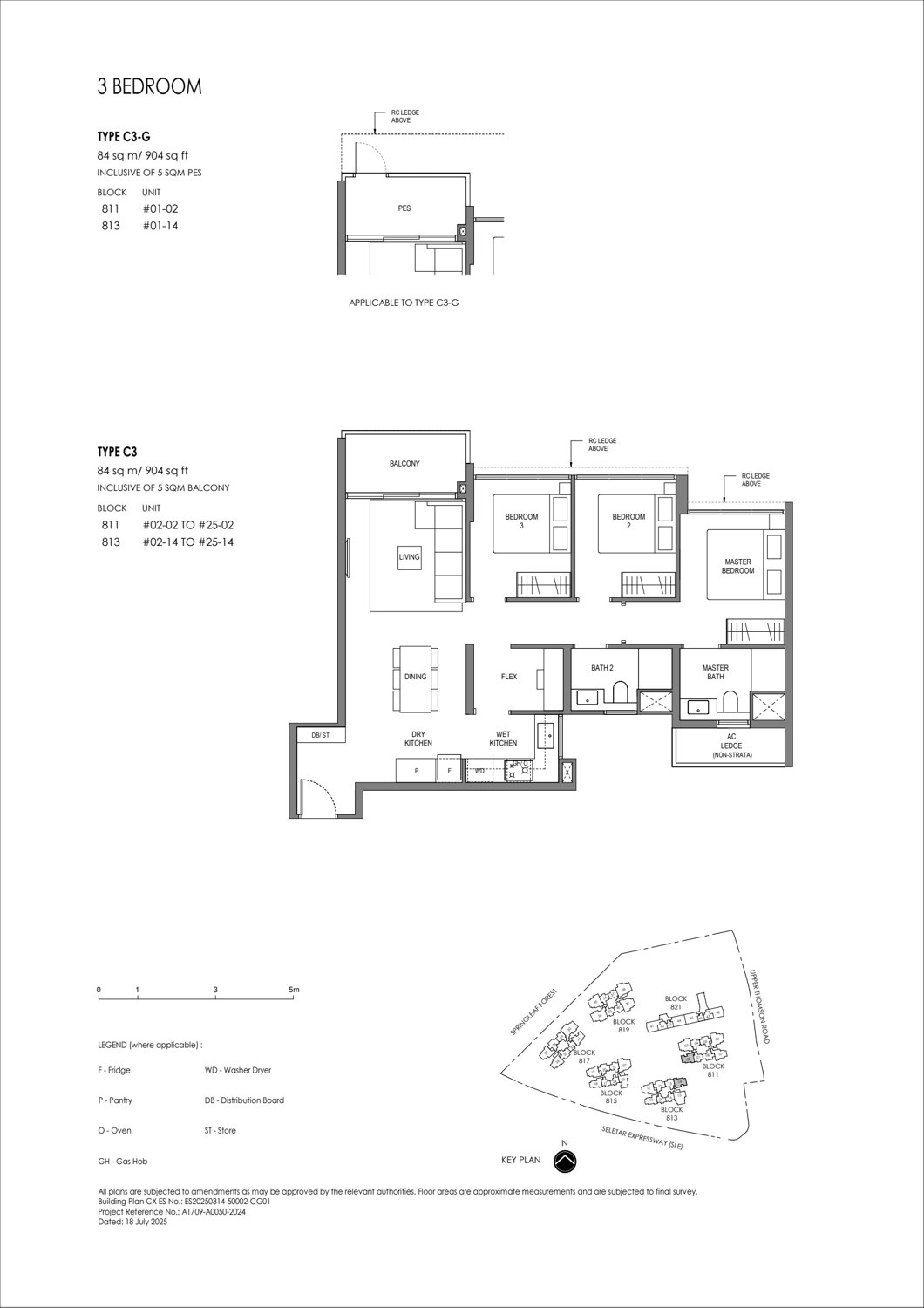 Springleaf Residence 3 Bedroom Type C3 floor plan