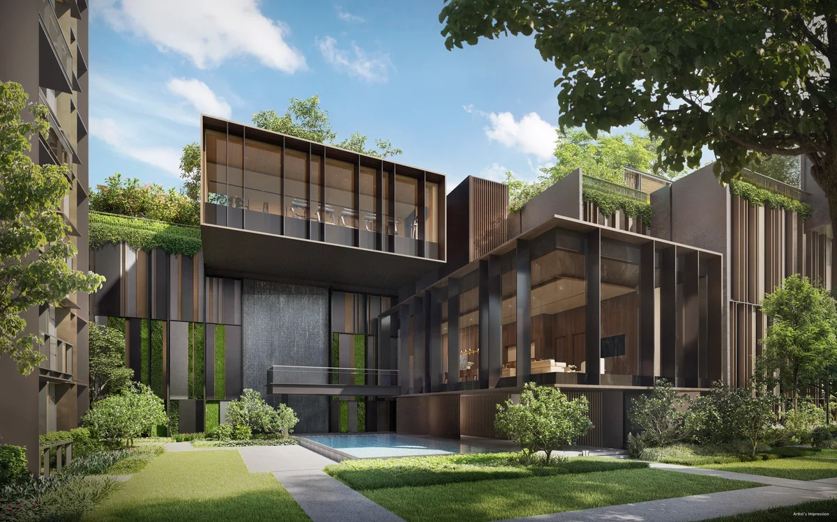 Tembusu Grand clubhouse water cascade Grand Club