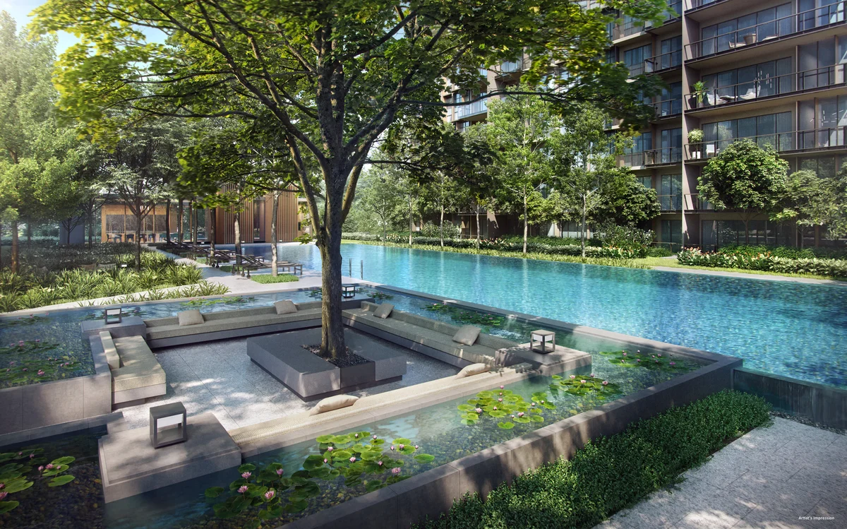 Tembusu Grand water lily courtyard garden centrepiece